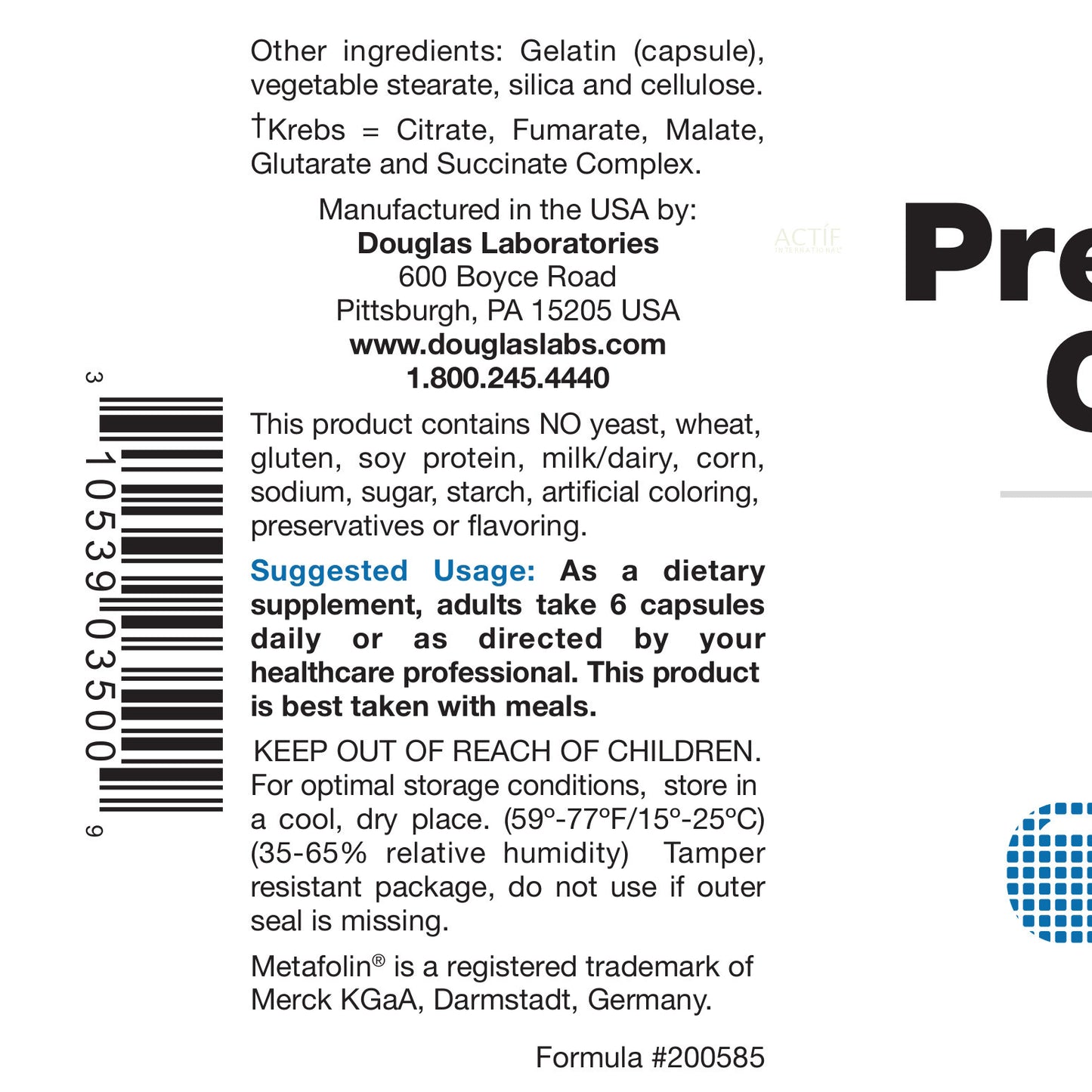 Douglas Laboratories Ultra Preventative III 180 Caps